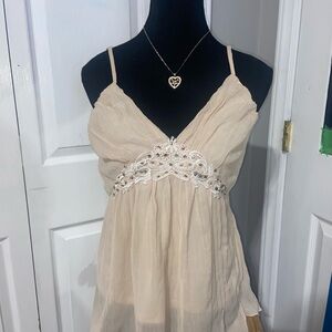 Cream Cami with Lace Detail